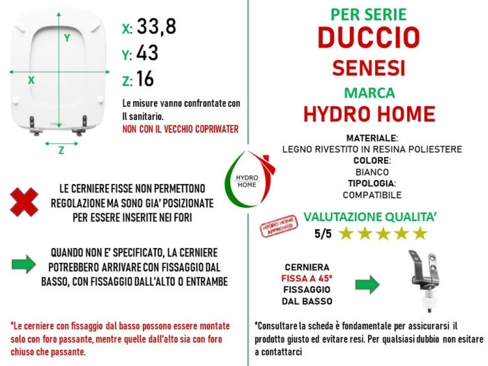 Copriwater Duccio Senesi legno rivestito in resina poliestere bianco - immagine 2
