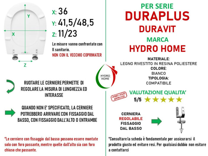 Copriwater Duraplus Duravit legno rivestito in resina poliestere bianco - immagine 2
