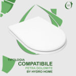 Copriwater Petra Dolomite legno rivestito in resina poliestere bianco - immagine 3