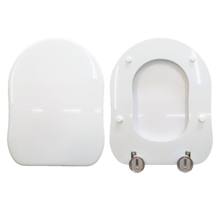 Copriwater Old Antea GSI legno rivestito in resina poliestere bianco Soft Close - immagine 1
