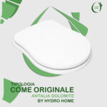 Copriwater Antalia Dolomite legno rivestito in resina poliestere bianco come originale - immagine 3