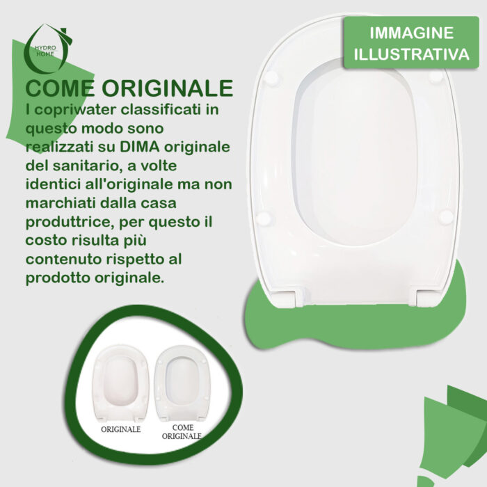 Copriwater Antalia Dolomite legno rivestito in resina poliestere bianco come originale - immagine 6