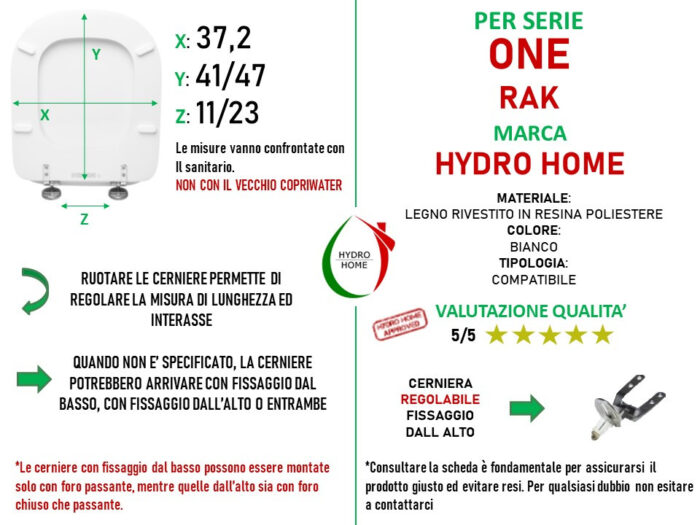 Copriwater One Rak legno rivestito in resina poliestere bianco - immagine 2