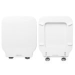 Copriwater Come Originale Flow Quadro Simas legno rivestito in resina poliestere bianco