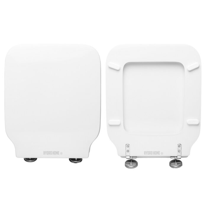 Copriwater Come Originale Flow Quadro Simas legno rivestito in resina poliestere bianco - immagine 1