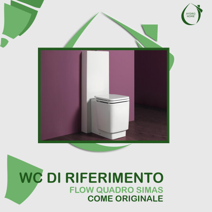 Copriwater Come Originale Flow Quadro Simas legno rivestito in resina poliestere bianco - immagine 5