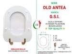 Copriwater Old Antea GSI legno rivestito in resina poliestere bianco cerniere oro - immagine 2