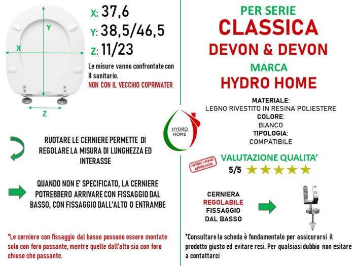 Copriwater Classica Devon & Devon legno rivestito in resina poliestere bianco - immagine 2