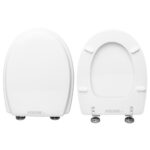 Copriwater Loft Hidra legno rivestito in resina poliestere bianco