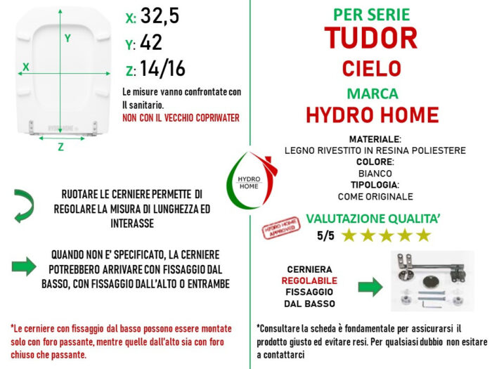 Copriwater Come Originale Tudor Cielo legno rivestito in resina poliestere bianco - immagine 2