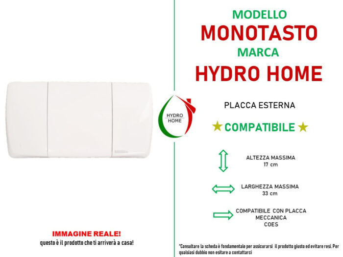 Placca mono tasto azionamento meccanico compatibile con cassetta incasso COES - immagine 3