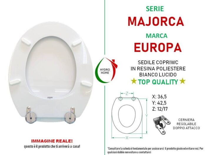 Copriwater Majorca Europa legno rivestito in resina poliestere bianco - immagine 2
