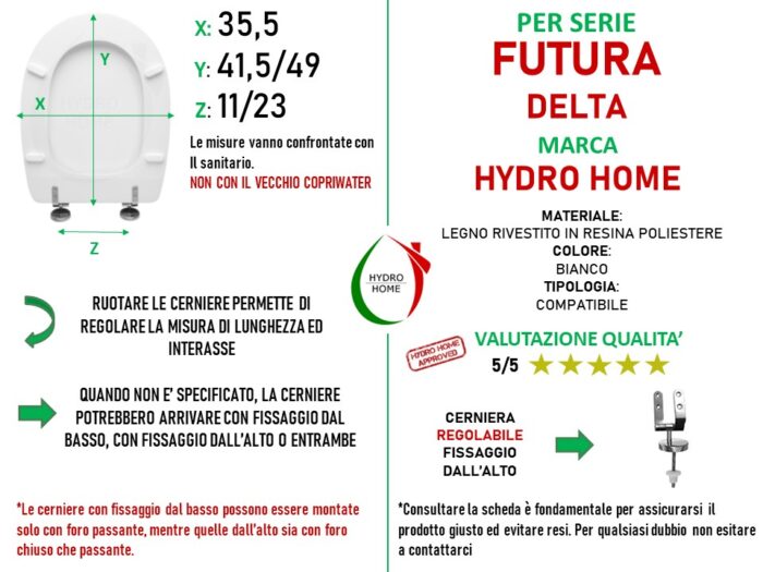 Copriwater Futura Delta legno rivestito in resina poliestere bianco - immagine 2