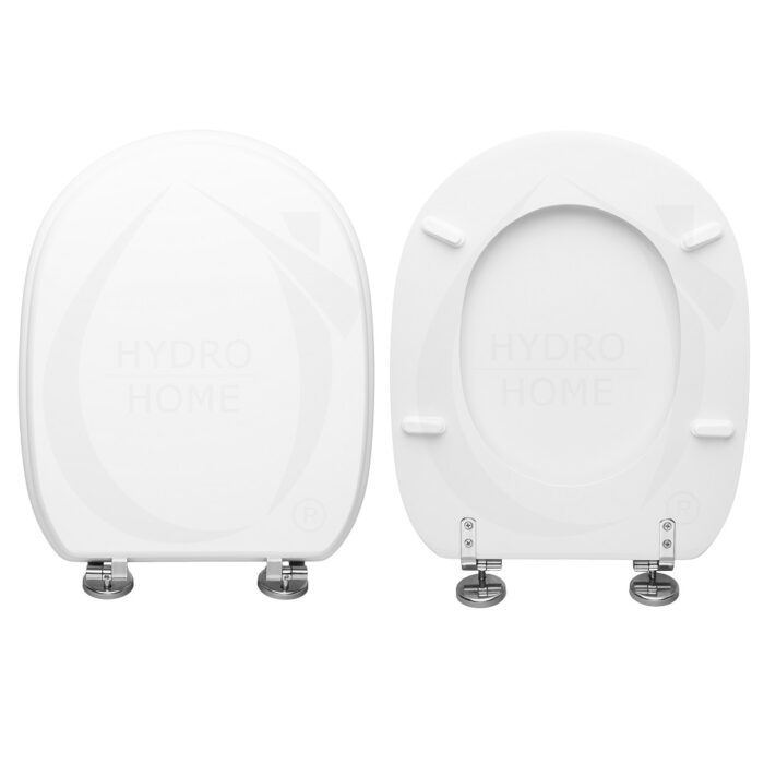 Copriwater Angela Hidra legno rivestito in resina poliestere bianco - immagine 1