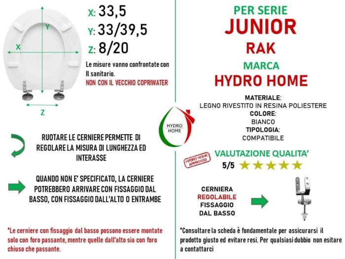 Copriwater Junior Rak legno rivestito in resina poliestere bianco - immagine 2