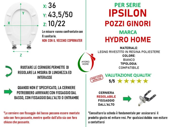 Copriwater Ipsilon Pozzi Ginori legno rivestito in resina poliestere bianco - immagine 2