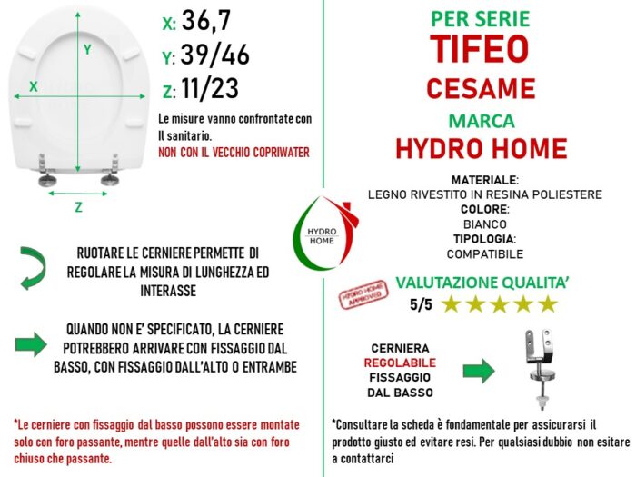 Copriwater Tifeo Cesame legno rivestito in resina poliestere bianco - immagine 2