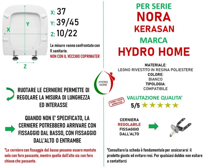 Copriwater Nora Kerasan legno rivestito in resina poliestere bianco - immagine 2