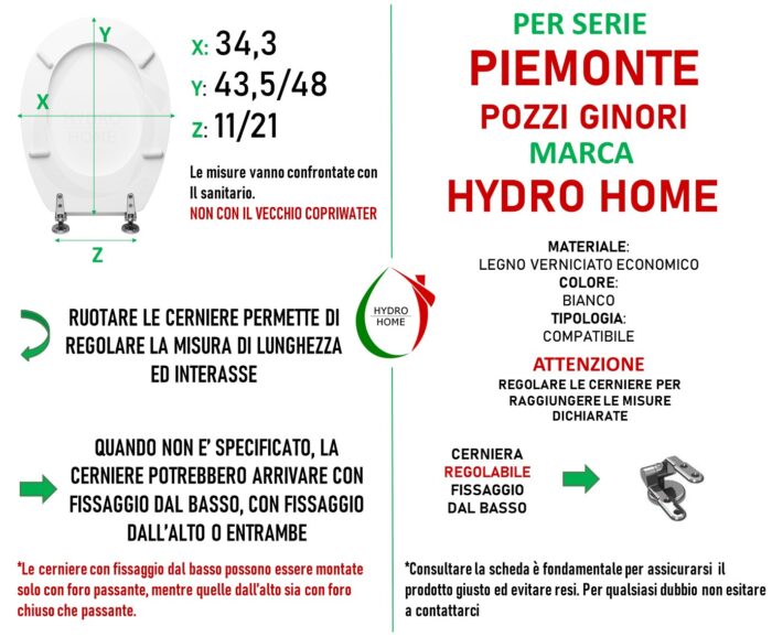 Copriwater Piemonte Pozzi Ginori legno verniciato Bianco economico - immagine 2