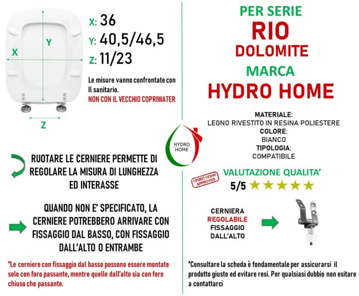 Copriwater Rio Dolomite legno rivestito in resina poliestere bianco - immagine 2
