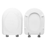 Copriwater Sintesi Cesame legno rivestito in resina poliestere bianco