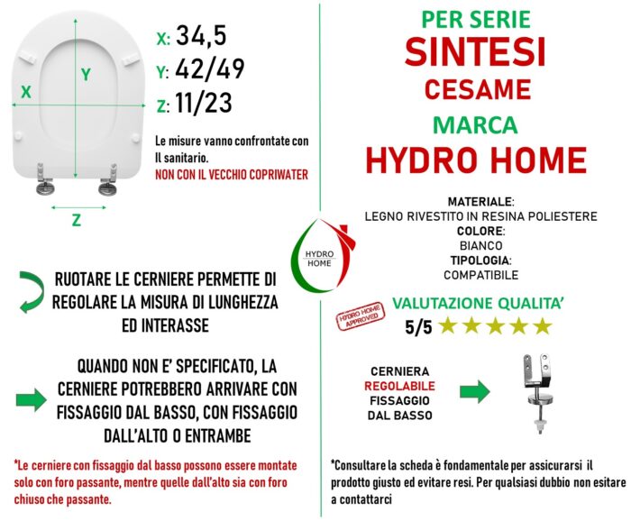 Copriwater Sintesi Cesame legno rivestito in resina poliestere bianco - immagine 2