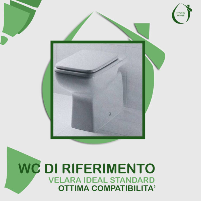 Copriwater Velara Ideal Standard legno rivestito in resina poliestere bianco - immagine 5