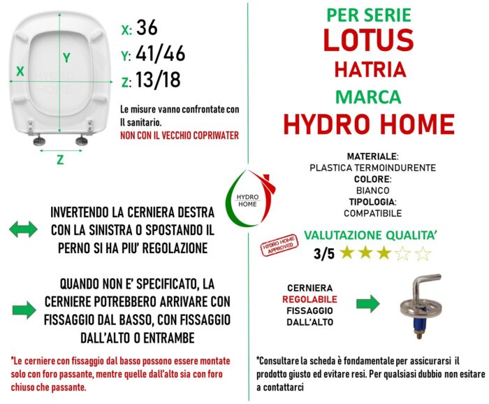 Copriwater Lotus Hatria termoindurente bianco - immagine 2
