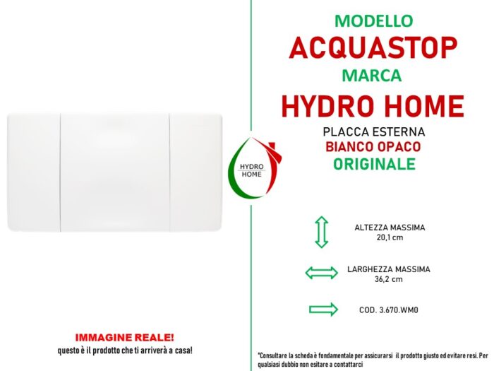 Placca esterna Acquastop Bianco Opaco per cassetta incasso Faismilani - immagine 2