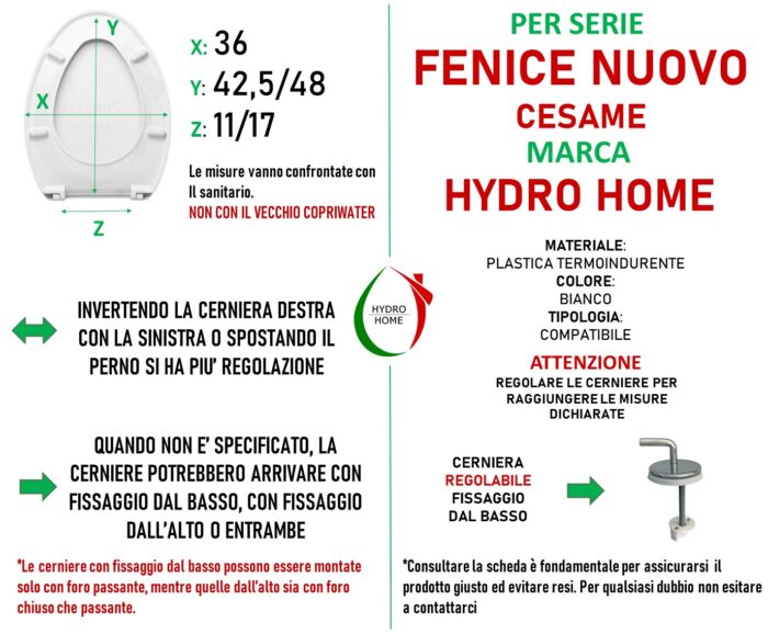 Copriwater Fenice Nuovo Cesame termoindurente bianco - immagine 2