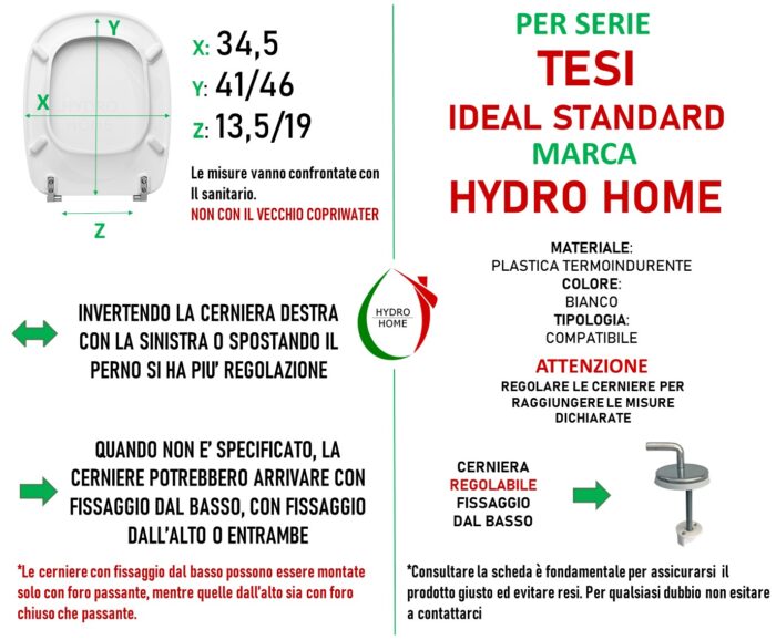 Copriwater Tesi Ideal Standard termoindurente bianco - immagine 2