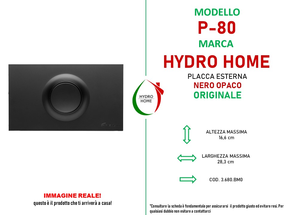 P-80 NERO OPACO SCHEDA Placca esterna P-80 Nero Opaco per cassetta incasso Faismilani - immagine 2