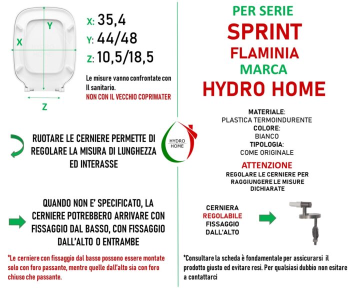 Copriwater Sprint Flaminia termoindurente avvolgente bianco come originale - immagine 2