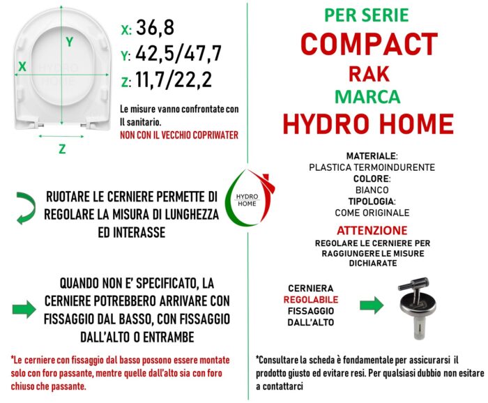 Copriwater Compact Rak termoindurente bianco come originale - immagine 2