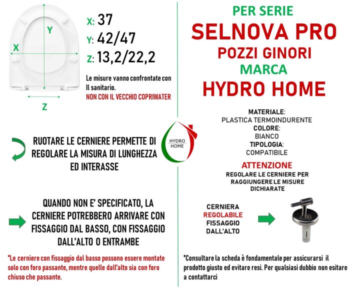 Copriwater Selnova Pro Pozzi Ginori termoindurente bianco - immagine 2