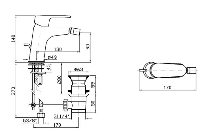 Miscelatore Bidet serie Sun Zucchetti - immagine 2