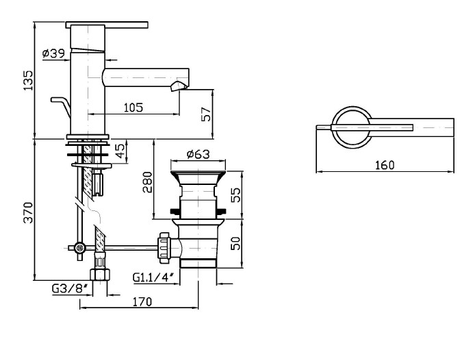 ZXS LAVABO SCHEDA Miscelatore Lavabo serie ZXS Zucchetti - immagine 2