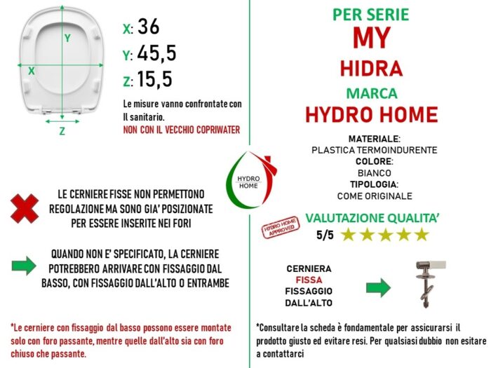Copriwater My Hidra termoindurente avvolgente bianco come originale - immagine 2