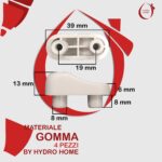 Kit 4 pezzi paracolpi PAR003 con scalino grigi in gomma per Copriwater sedile Wc - immagine 3