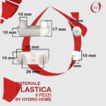 Kit 8 pezzi paracolpi PAR006 misti bianchi in plastica per Copriwater sedile Wc - immagine 3