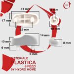 Kit 6 pezzi paracolpi PAR009 mix bianchi in plastica per Copriwater sedile Wc - immagine 3