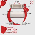 Kit 6 pezzi paracolpi PAR011 mix bianchi in plastica per Copriwater sedile Wc - immagine 3