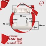 Kit 4 pezzi paracolpi PAR016 rettangolari bianchi in plastica per Copriwater sedile Wc - immagine 3