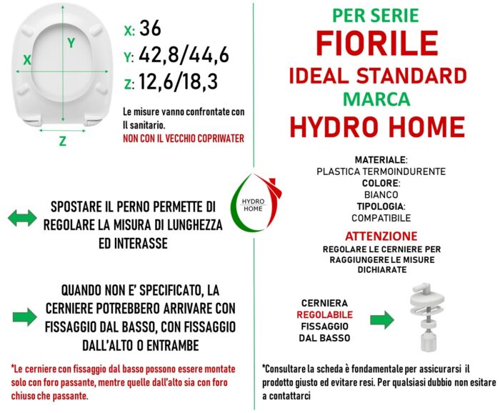 Copriwater Fiorile Ideal Standard termoindurente bianco - immagine 2