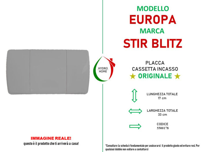 Placca Europa Cromo Satinata per cassetta incasso Stir Blitz - immagine 3