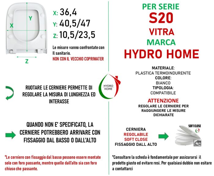 Copriwater S20 Vitra termoindurente bianco Soft Close - immagine 3