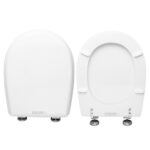 Copriwater Thermae Falerii legno rivestito in resina poliestere bianco