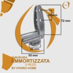 Cerniere Soft Close regolabili fissaggio dall'alto interasse 2,2 colore oro - immagine 2
