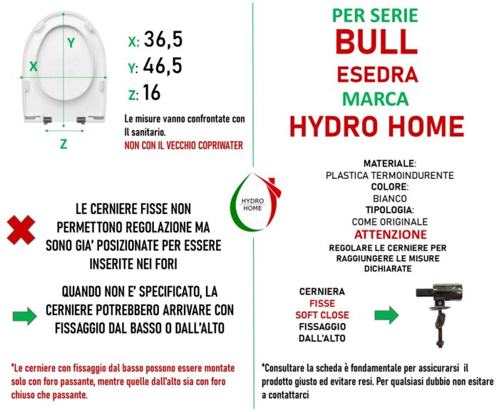 Copriwater Bull Esedra termoindurente bianco come originale Soft Close - immagine 2