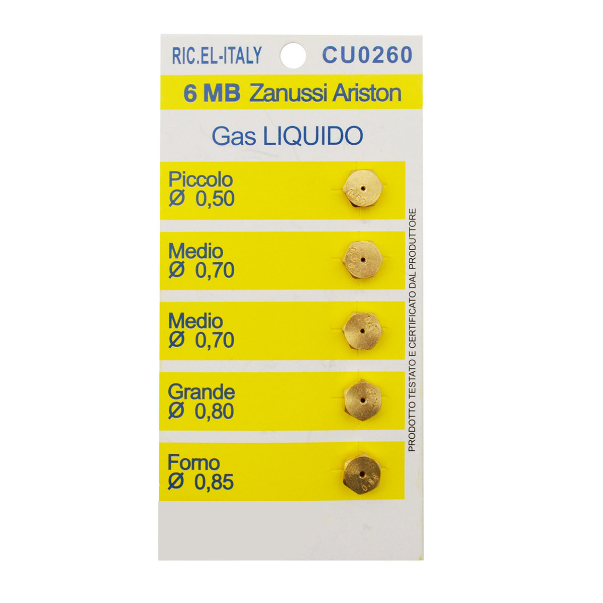 8359.jpg Kit 6 PZ Ugelli per cucina gas GPL - immagine 1